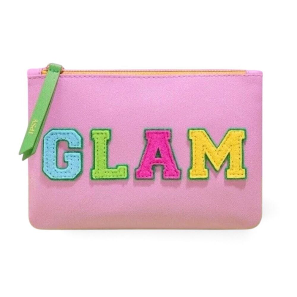 New Ipsy Glam Bag Varsity Jacket Style Back to School Makeup Accessory Bag